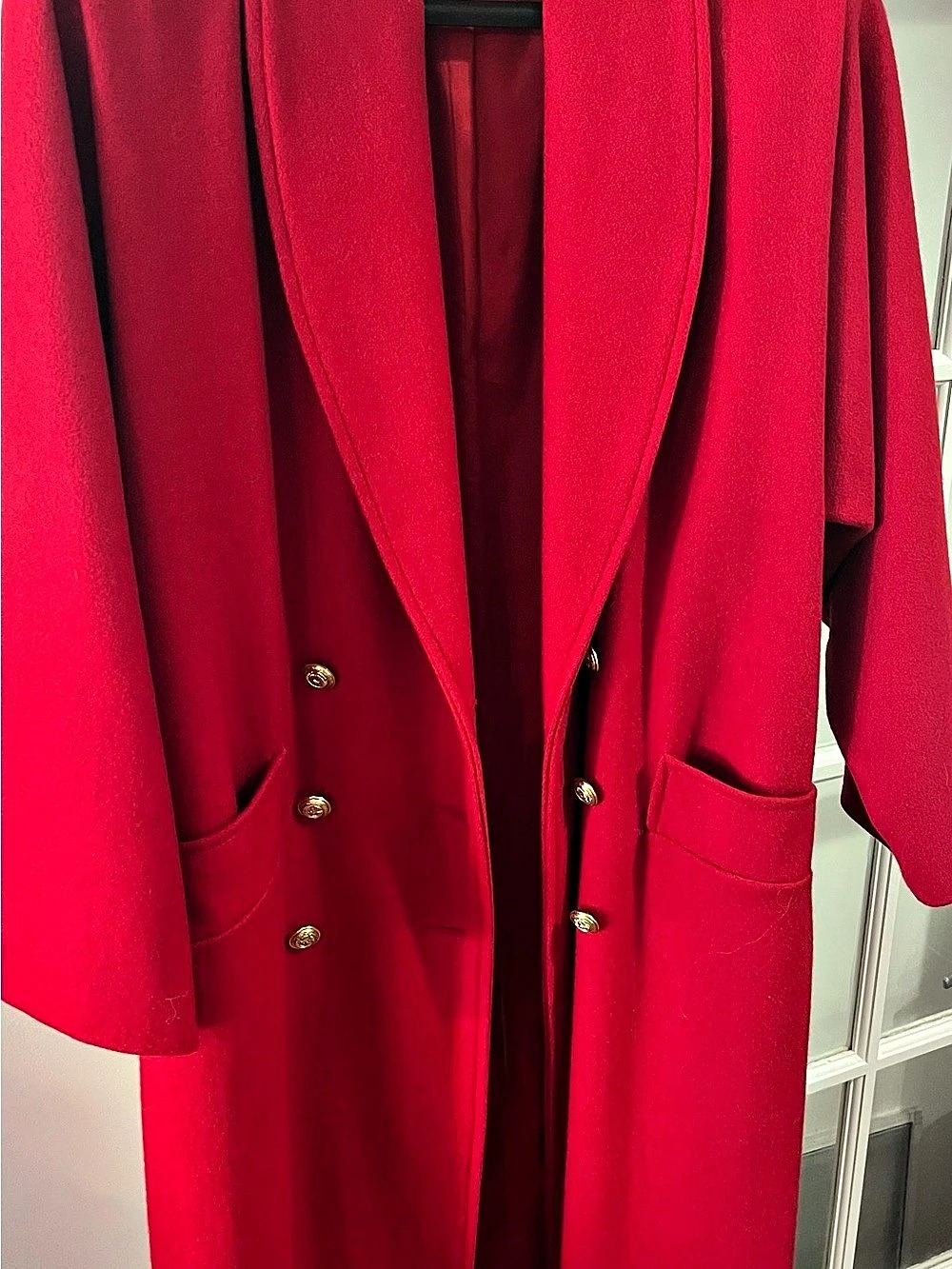 Basile Red Double-Breasted Trench Coat